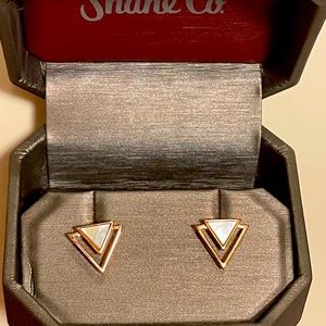 Shane Co. Double Triangle Arrowed Earrings